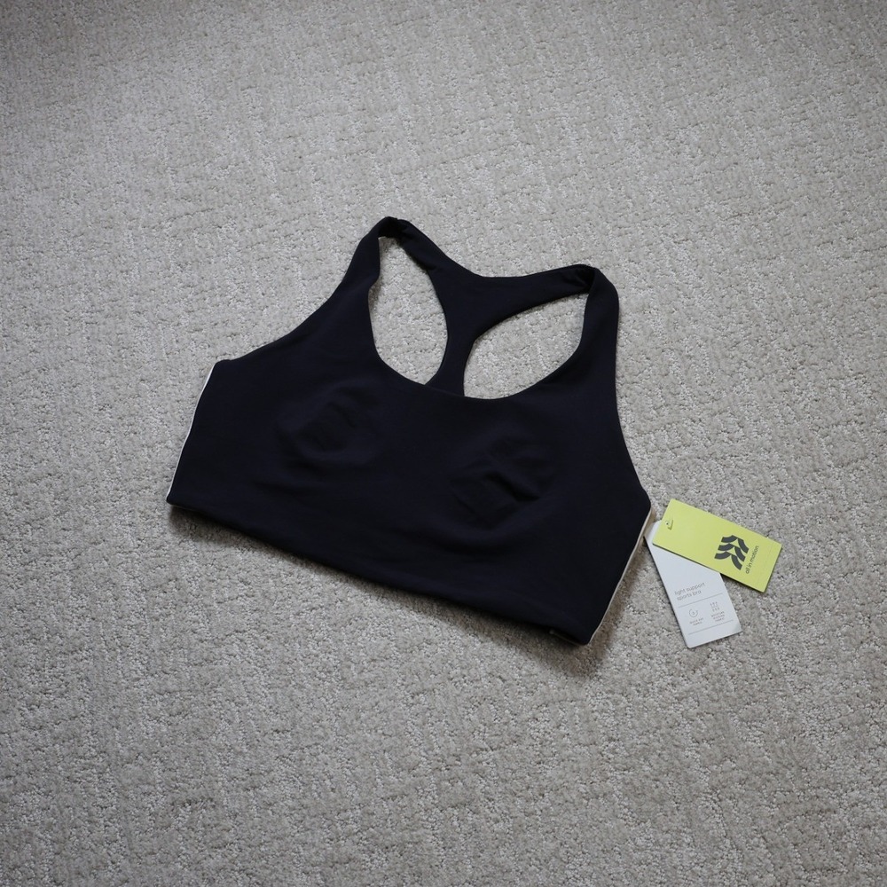 All in Motion Everyday Soft Light Support Sports Bra Black L NWT